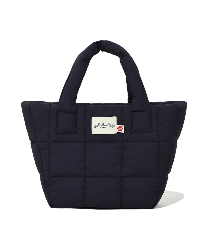 Covernat Woman Clover Heart Quilted Mini Tote Bag Navy