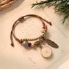 Hand woven ceramic plant acorn bracelet natural fruit hand rope retro literary bracelet women