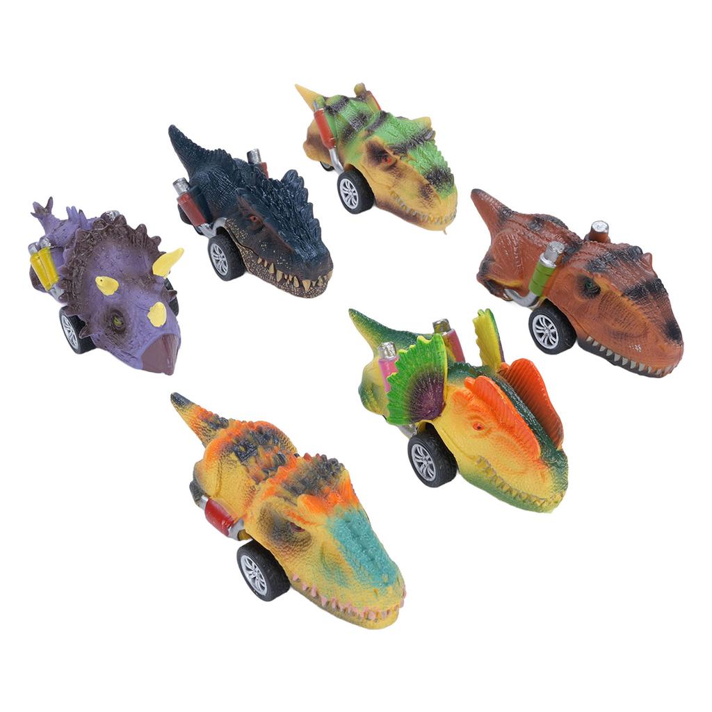 6PCS Dinosaur Toys Pull Back Cars Educational Interactive Artfully Crafted Dinosaur Car Toy Set for 