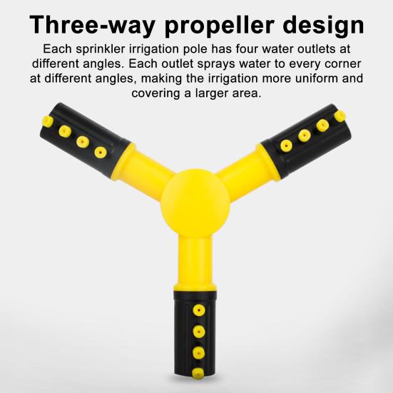 Automatic Garden Sprinkler 360-Degree Rotating Water Sprinkler 3-Arm Adjustable Sprinkler Garden Hose Attachment for Yard Lawn Irrigation