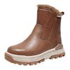 Wool snow boots men's fur integrated men's shoes winter thickened warm cotton shoes high top waterproof leather boots thick sole