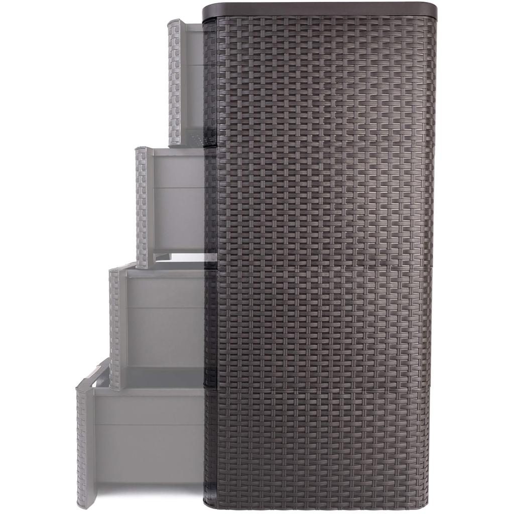 CURVER Regal mit 4 Schubladen Schrank Kommode Badezimmer Rattan 4X14L