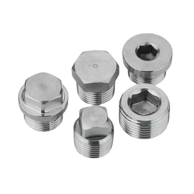 2" BSP Male Countersunk Flange Hex Square End Plug Cap 304 Stainless Steel Pipe Fitting