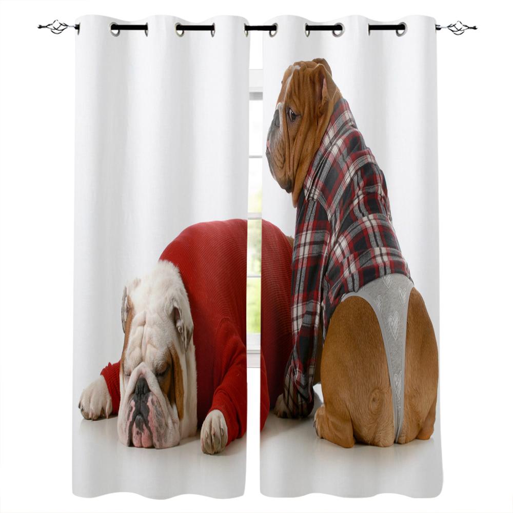 Животное Розовая Собака Милый Пудель Новые Простые Шторы Украшения Дома Шторы Современные — фото 13