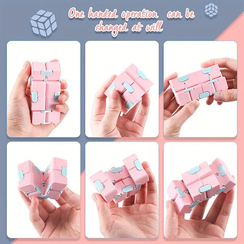 Macaron Color Series Multicolor Infinity Cube Toy, Abs Resin Magic Cube For Anxiety Reduction, Assorted Colors