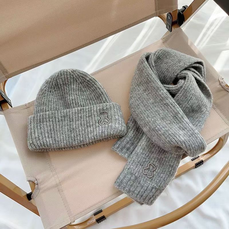 Children's Hat Scarf Set Autumn Winter Boys Baby Ear Hat Girls Knitted Hat Boys Baby Wool Hat