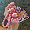Peach Cartoon Capybara Keyring Orange Pink Capybara Keyring Fashion Pink Capybara Keychain  Kids