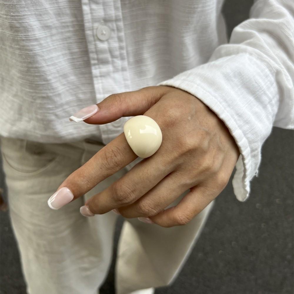 Dome Transparent Resin Ring Multicolour Irregular Ring Unique Acrylic Geometric Ring  Jewelry
