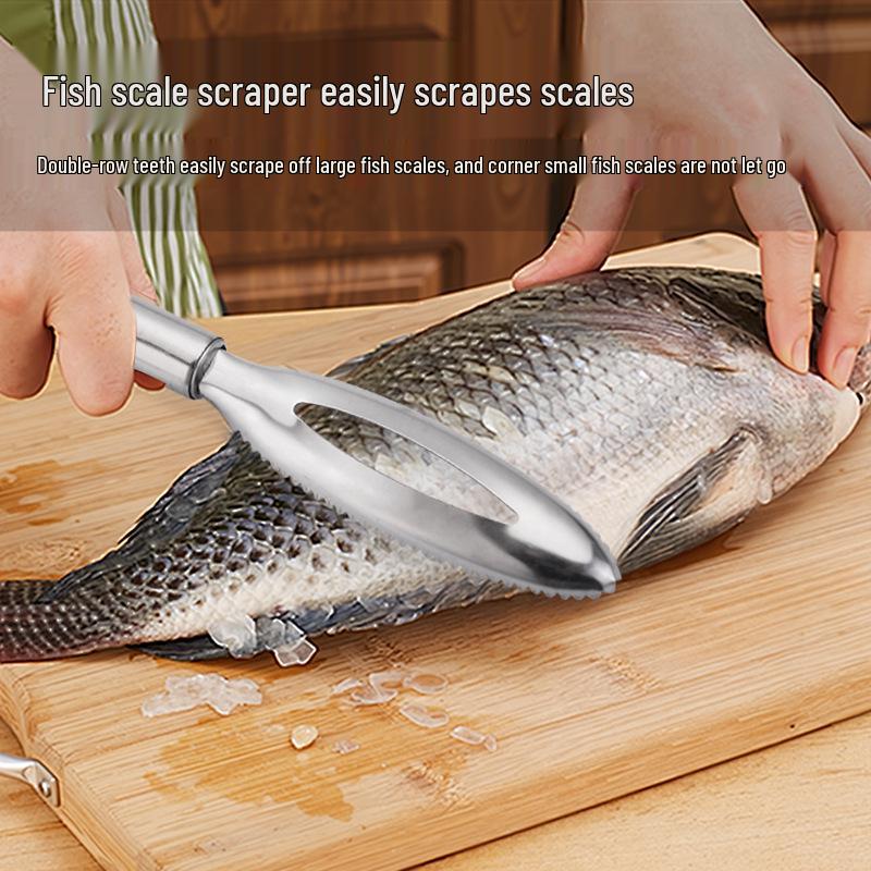 Stainless Steel Fish Scale Scraper & Descaling Brush