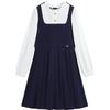 Girls' Academy Style Faux Two-Piece Long Dress