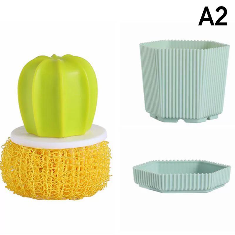 Mini Spülbürste mit Griff Mehrzweck-Scheuerbürste für Haushalt Universal Küchenspülbürste mit Abtropfschale Reinigungsbürste