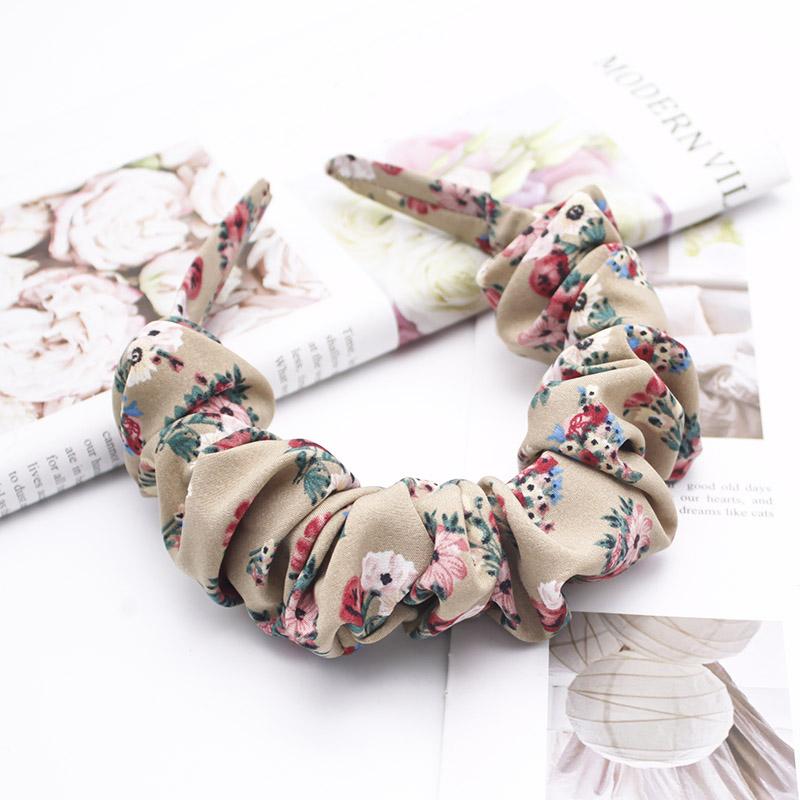 Lystrfac Neue Mode Druck Leopard Scrunchy Stirnband für Frauen Mädchen Trendiges Plissiertes Haarband Weiblicher Kopfschmuck Haaraccessoires