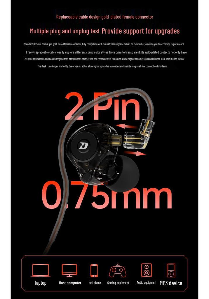 ND Leo 10mm Dynamic Driver In-Ear Gaming Earphones with FPS Sound Positioning & Lightweight Design