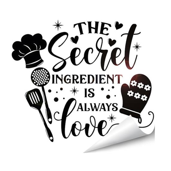 Kitchen Quotes Wall Sticker Removable PVC Wall Art Sign Peel And Stick Wall Decals for Dining Baking Room Bar Restaurant Home Decor