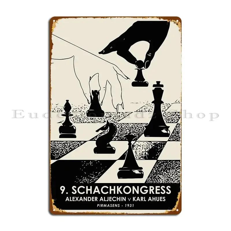 Chess Convention Poster Metal Plaque Living Room Club Printing Garage Wall Decor Tin Sign Poster 20x30cm（7.8x11.8inch）