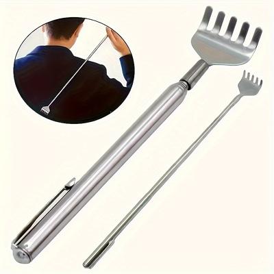 Telescopic Back Scratcher, Stainless Steel Extendable Back Scratcher, Portable Itch Reliever for Seniors