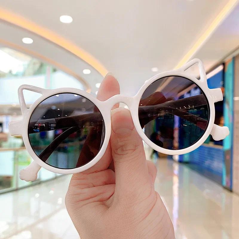 Cute Cartoon Cat Ear Sunglasses for Kids Girls Boys Fashion Sun Protection Glasses Outdoor Photography