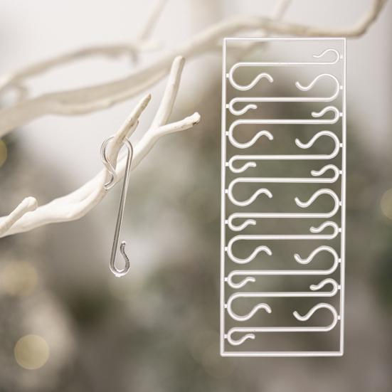 100 Pcs S-Shaped Hooks Christmas Stockings Bells Gifts Hanger Jewelry Photos Hanging Holder for Holiday Tree Decor