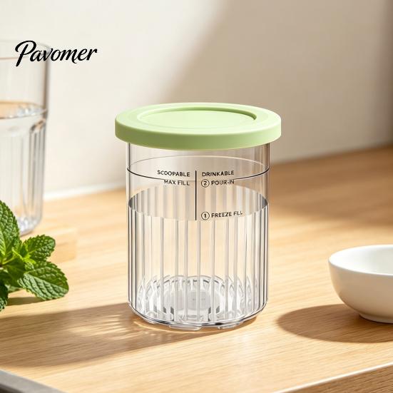 Yogurt Storage Tubs Ice Cream Pint Containers for Ninja NC500, NC500C, NC501, NC501C Series, Food Grade Kitchen Gadgets Treats Plastic Replacement Cup