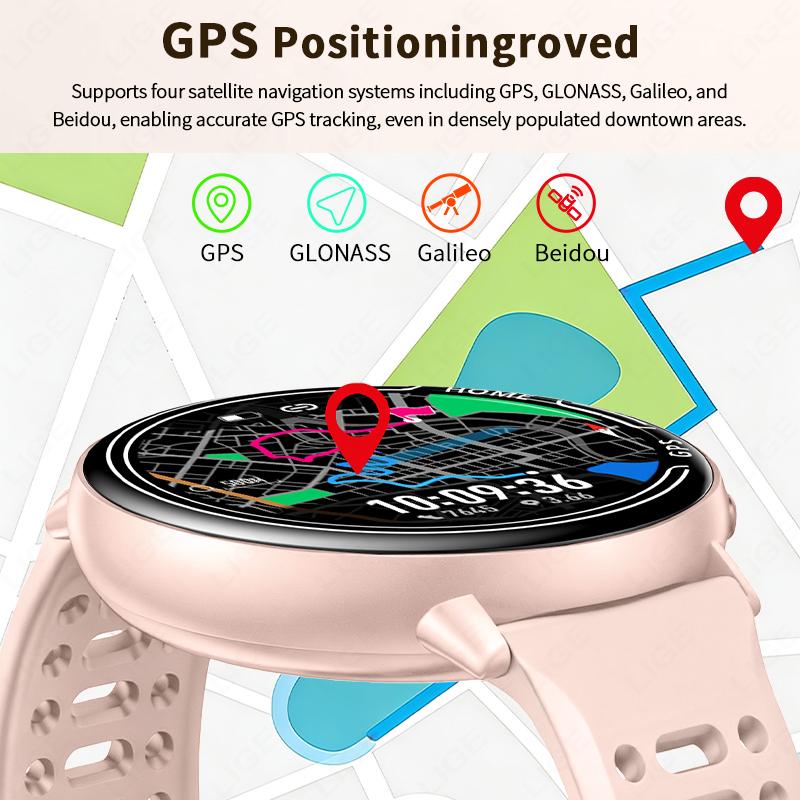 GPS Smart Watch Heart Rate Monitoring Bluetooth Call Outdoor Sports 1ATM Waterproof 1.39 Inch Screen Men Woman Smartwatch
