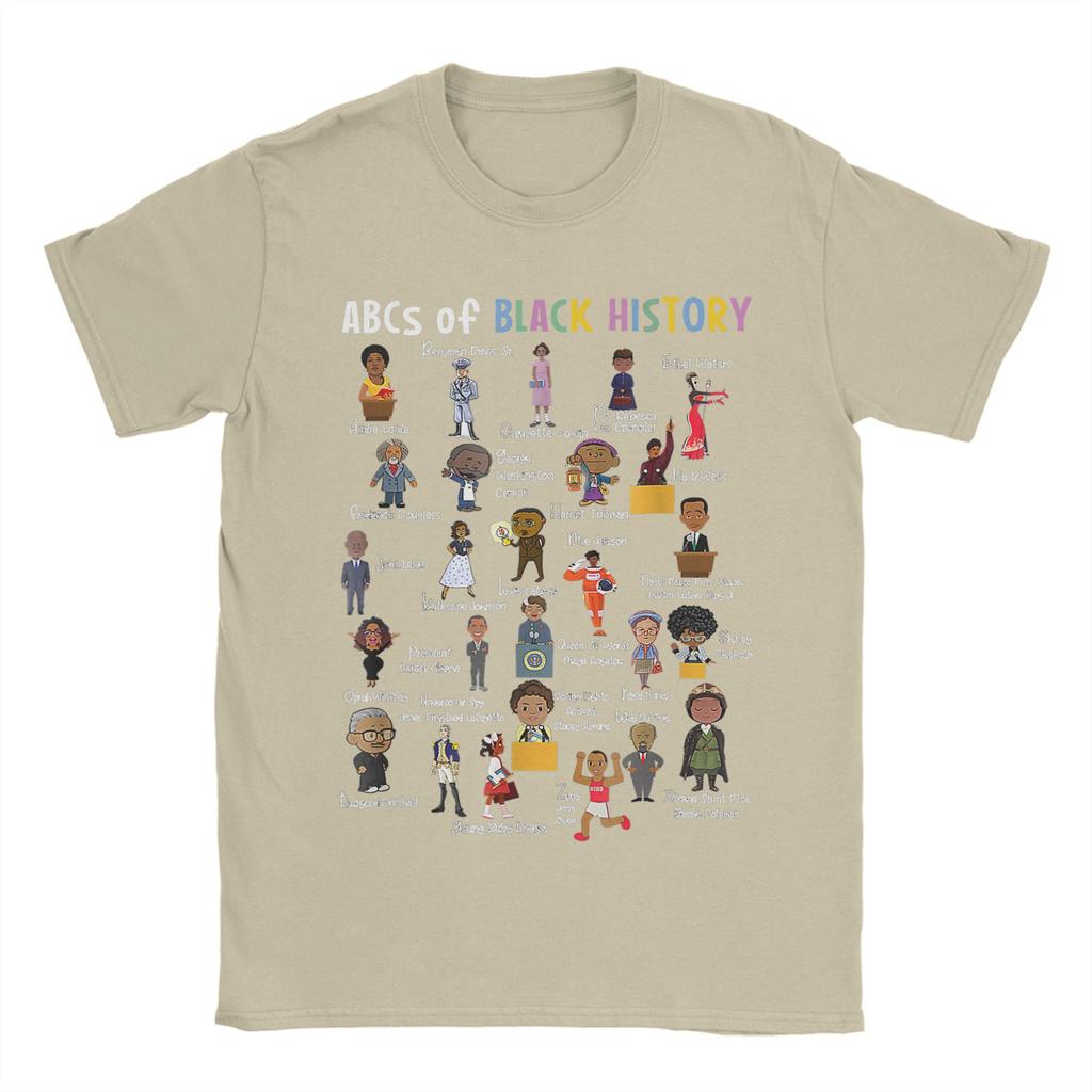 Harajuku T Shirt Summer ABCs Of Black History Month Juneteenth Day Black TShirtsCotton Tee Shirt for Unisex Awesome Plus Size Tops