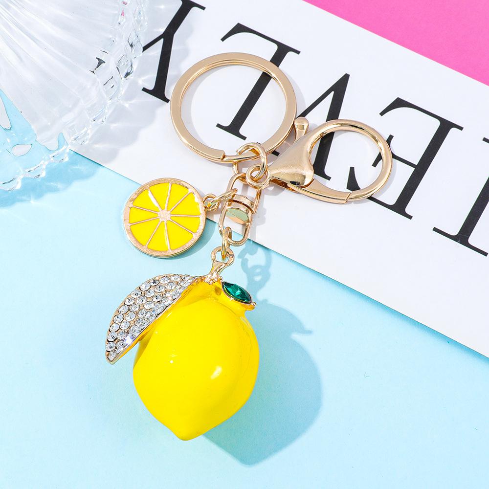 Llavero de Limón Creativo Forma de Fruta Decoración para Bolso Coche Colgante Pequeño Regalo