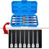 7 Piece Extra Long Hex Bit Socket Set H3,H4,H5,H6,H7,H8,H10 for 3/8 "Drive To The Flying Spiny Wheel Wrench Bend To Wrench