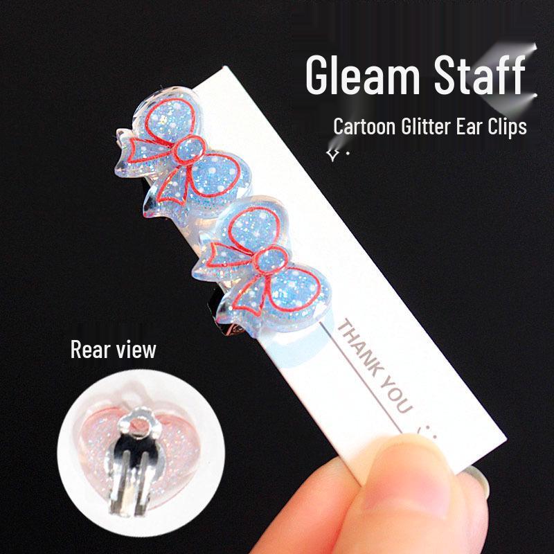 

Children s Cute Clip-On Earrings - Flower, Bear, and Cherry Designs