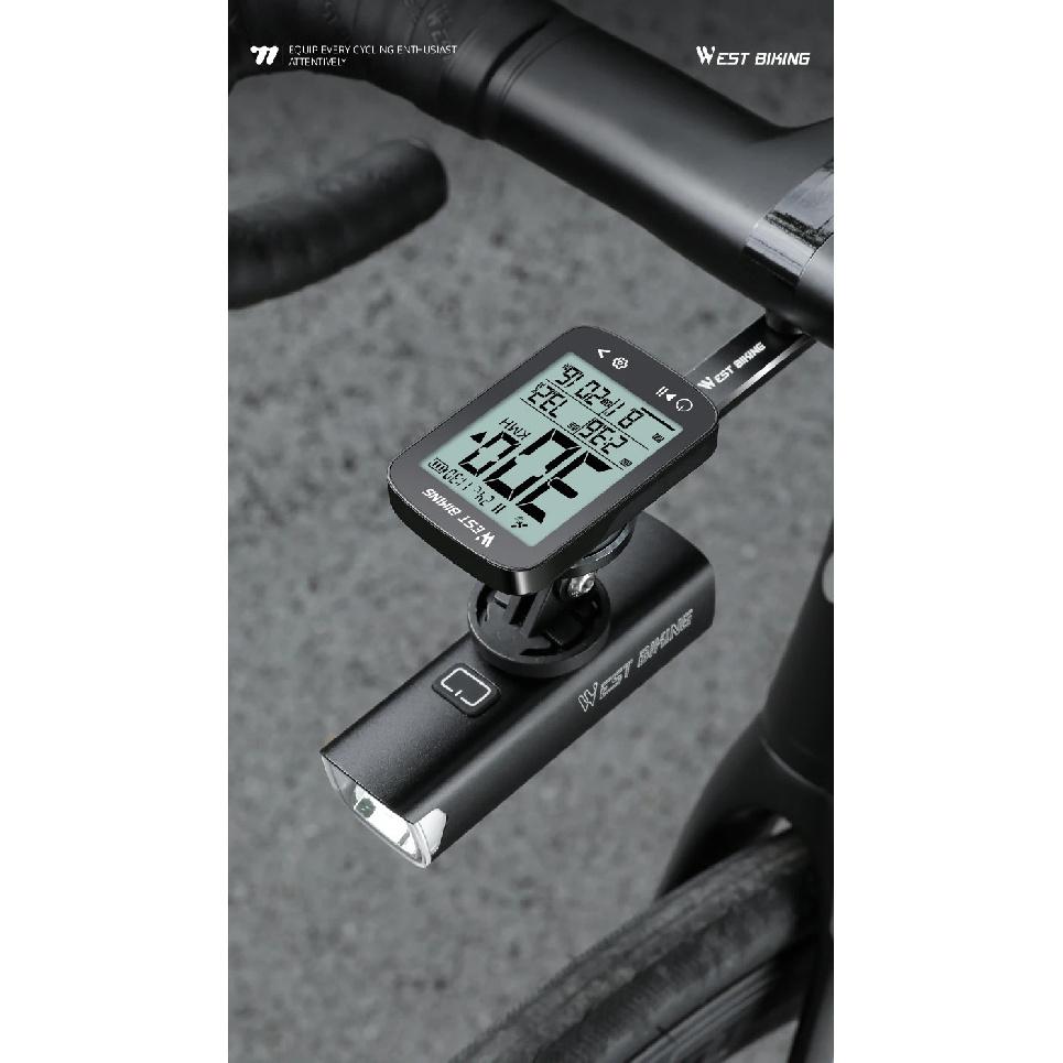 WEST BIKING Computadora Inteligente GPS para Bicicleta Pantalla Grande Velocímetro Inalámbrico para Ciclismo IPX7 Impermeable Ligero Odómetro de Bicicleta
