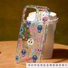 Colored skull flower applies to iPhone16Pro Apple 15Pro mobile phone case 14 transparent 13 airbag 12 burst