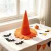 Halloween-Hexenhut für Erwachsene mit hoher, strukturierter Form und eckigem, breitem Rand, faltbare Polyester-Kostümkopfbedeckung