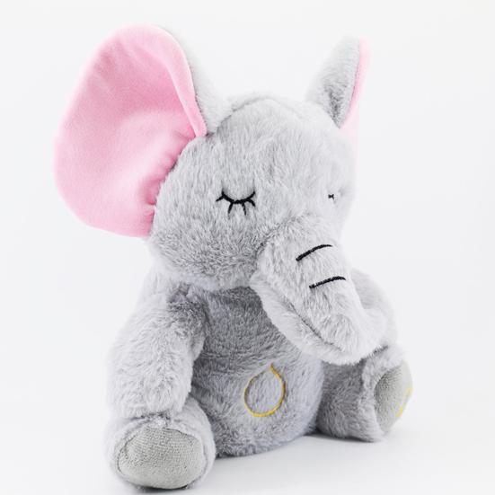 Plüschtier „Atmender Elefant“ für Babys mit beruhigender Musik, leicht, waschbar, musikalisches Tier, Plüschtier, Kuschelpuppe, Schnuller, Geschenk für Neugeborene