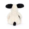 Jellycat Bashful Puppy Medium Plush Sitting Height Black Cream Dog, 20cm, &
