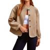 Women's Casual Fashion  Lapel Knitted Long Sleeve Jacket