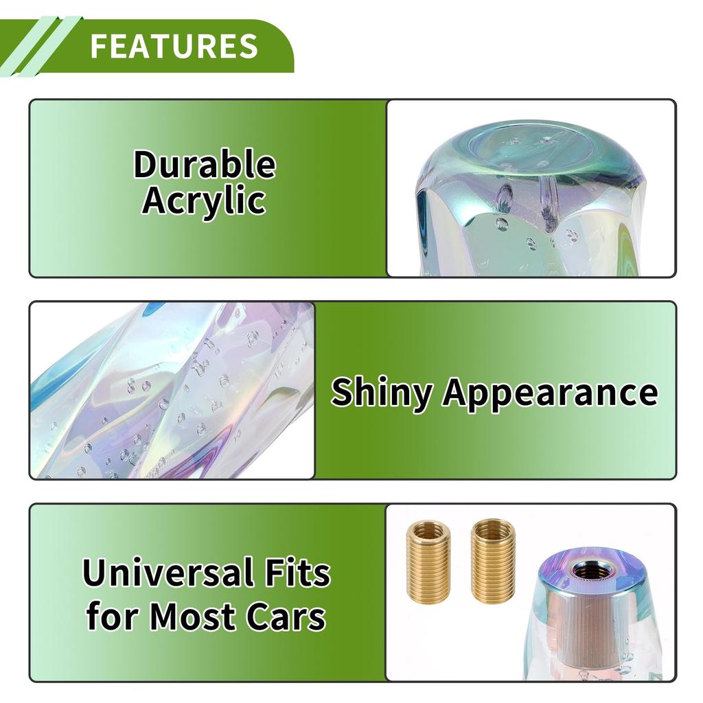 HOPESPANNER Twist Pattern Cristal 15cm Shift Knob Gear Shifter Knob Acrylic Stick Shifter Lever