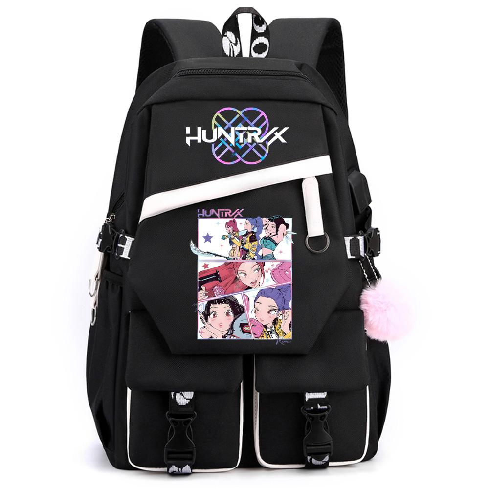 Kreskówkowy Kpop Łowcy Demonów Nadrukowany Plecak o Dużej Pojemności dla Nastolatka Ucznia Dziewczyny Chłopca Tornister Torba na Książki Prezent dla Dziecka Kobiety Wodoodporna Torba Podróżna Mochila