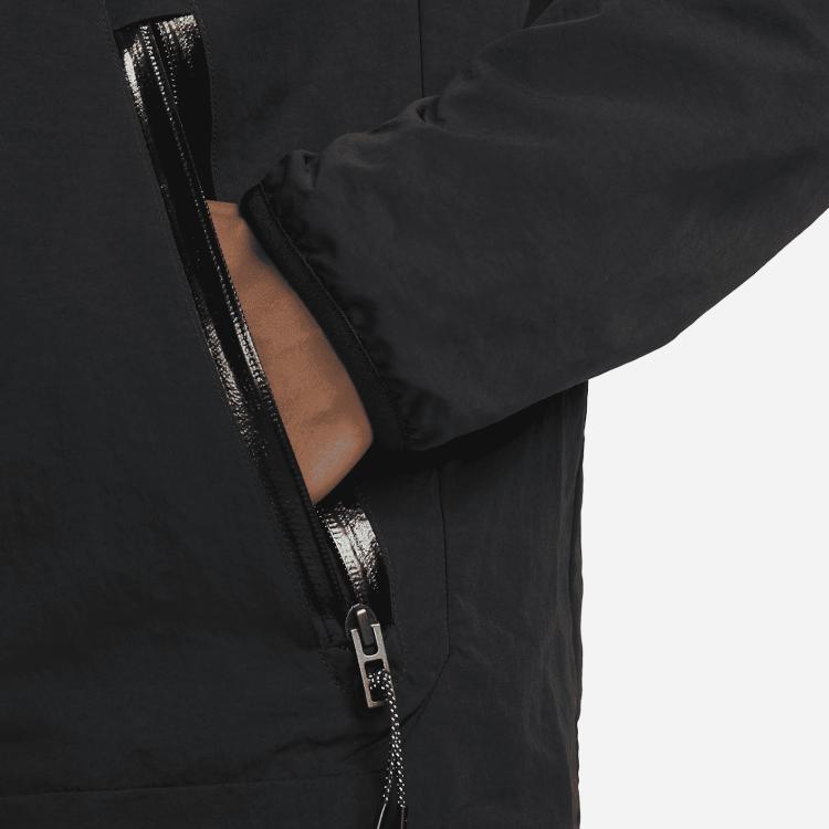Nike Sportswear Tech Pack Woven Logo Embroidered Hooded Jacket Men Jackets Black DQ4340-010