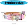 Elegant PU Leather Belt with Sparkling Rhinestones Butterfly Metal Fastener for Women Casual Wear Jeans Pants Waistband