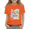 Children's Casual and Fashionable Round-Neck Printed Short-Sleeve Top for Back-to-School