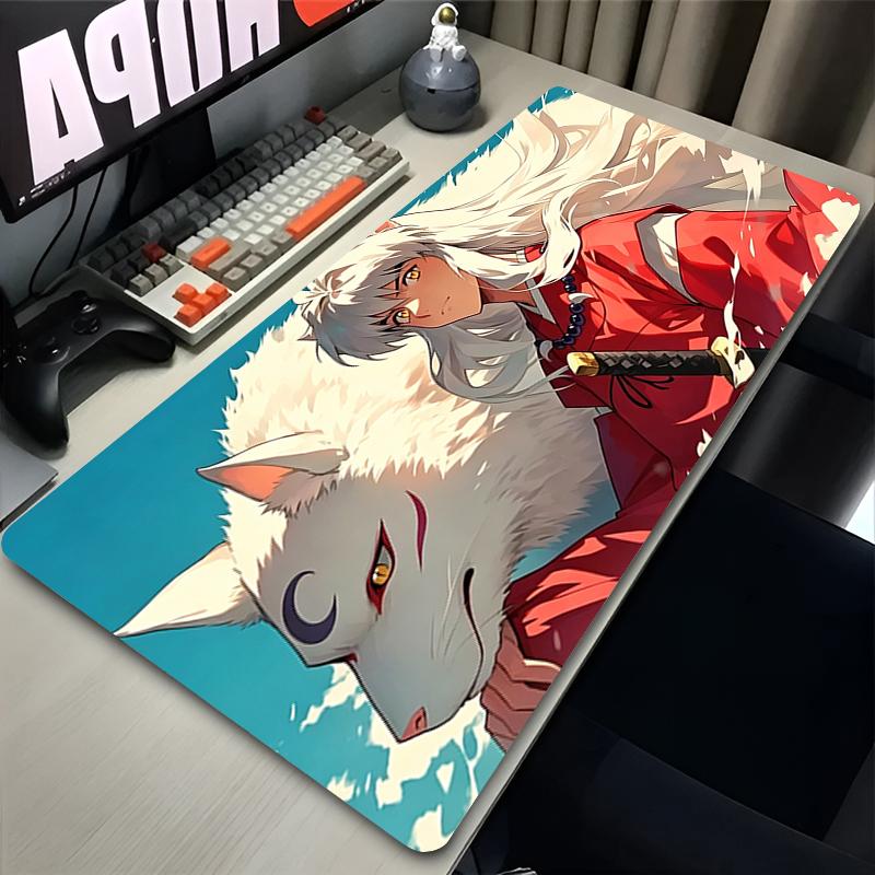 Large Mouse Pad Notbook Extended Desk Mat Gamer Carpet Inuyasha Highquality Anime Keyboard Rug Nonslip Esports Gaming Mousepad