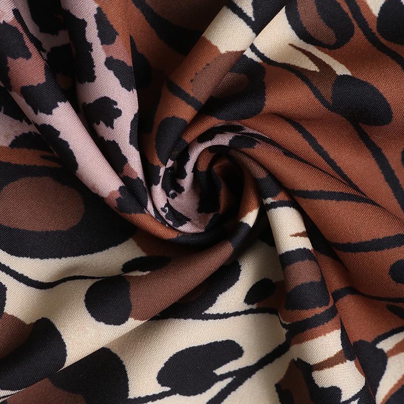 2025 European/American Halter Neck Sleeveless Leopard Butterfly Patchwork Beach Dress