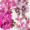 Pink Artificial Orchid Potted Flower with White Pot Artificial Faux Plants  Indoor Decoration
