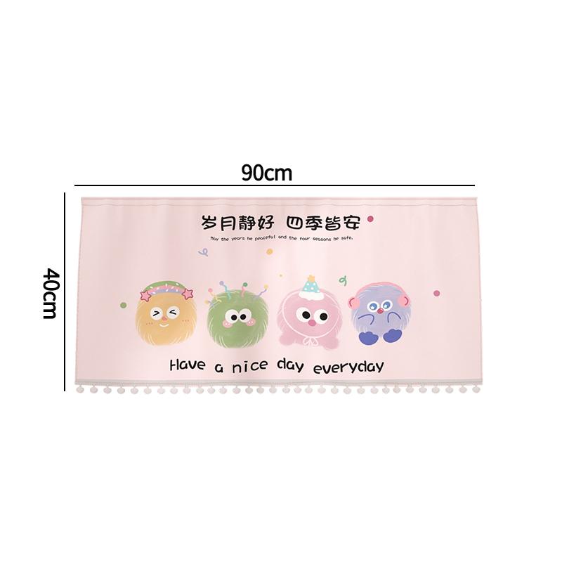 Cartoon Door Curtain Hanging Half-curtain Cute Kitchen Partition Air Conditioner Dustproof Cover Wind Blocking Curtain