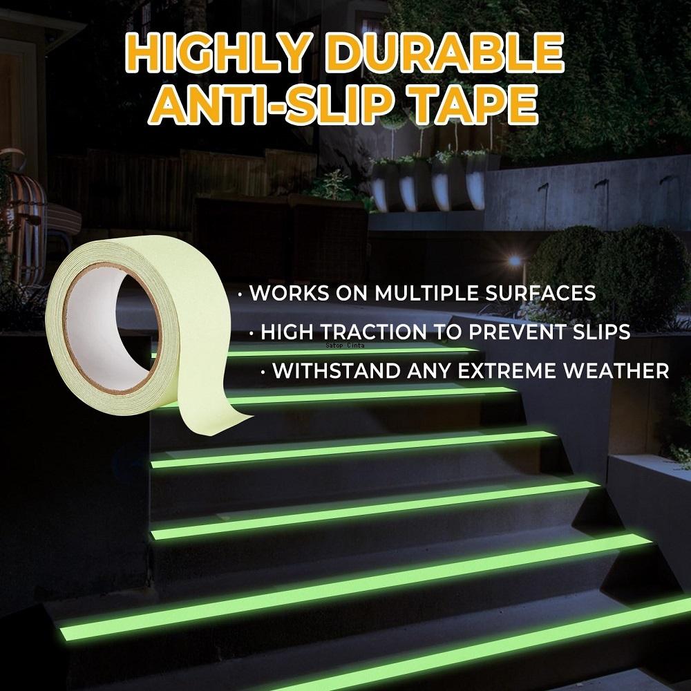 5CM*5M Anti-Slip Tapes Luminous Green Glow In The Dark Tape Non-Slip Grip Strips High Friction Adhesive Stickers For Stair Steps