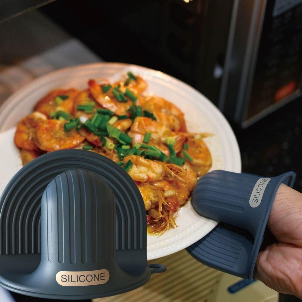 2pcs Non Slip Pinch Mitts Heat Resistant Baking Glove Multifunctional Silicone Oven Mitts Bowl