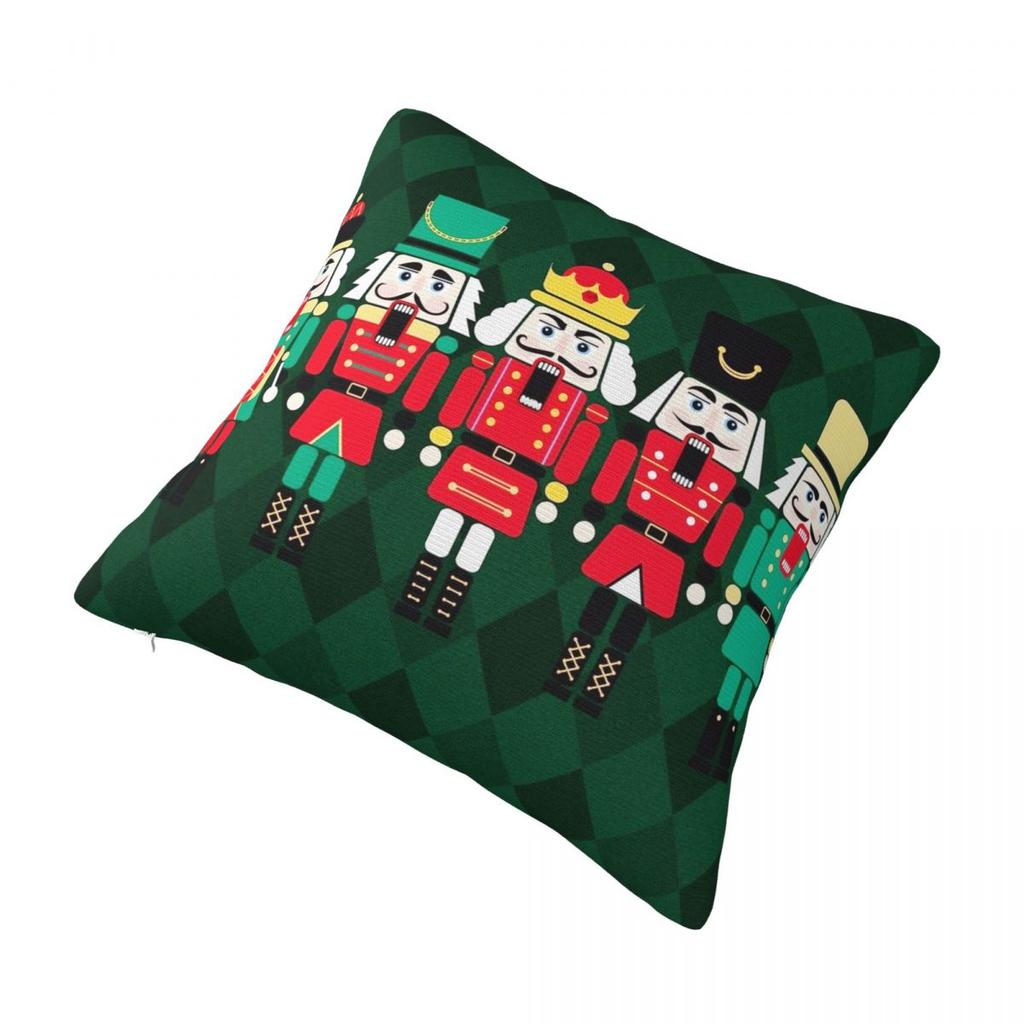 The Nutcracker Christmas Toy Soldier King Pillowcase Printing Fabric Cushion Cover Decoration Pillow Case Cover Bedroom Zipper