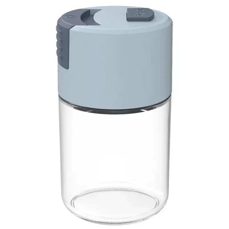 1 Pcs Kitchen Portable Tools Pressed Salt Control Shaker Dosing Salt Shaker Sealed Moisture Resistant Glass For Salt Storage