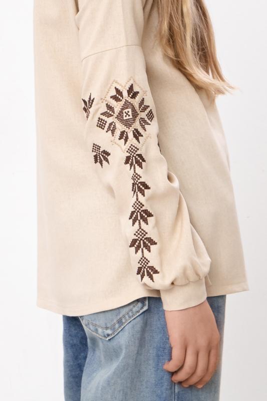 Girls' Long Sleeve Embroidered Ukrainian Vyshyvanka Shirt Any Season 6480-070-22-1 HC