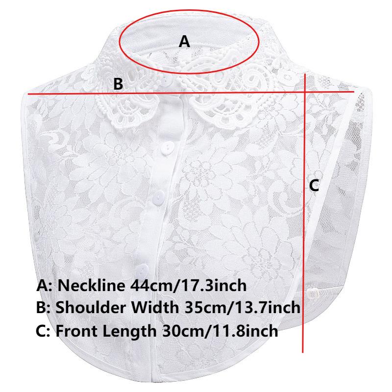 Women Lace Embroidery Lace Detachable Lapel Fake Collar Shirt  False Collar Woman Removable False Blouse Nep Kraagie
