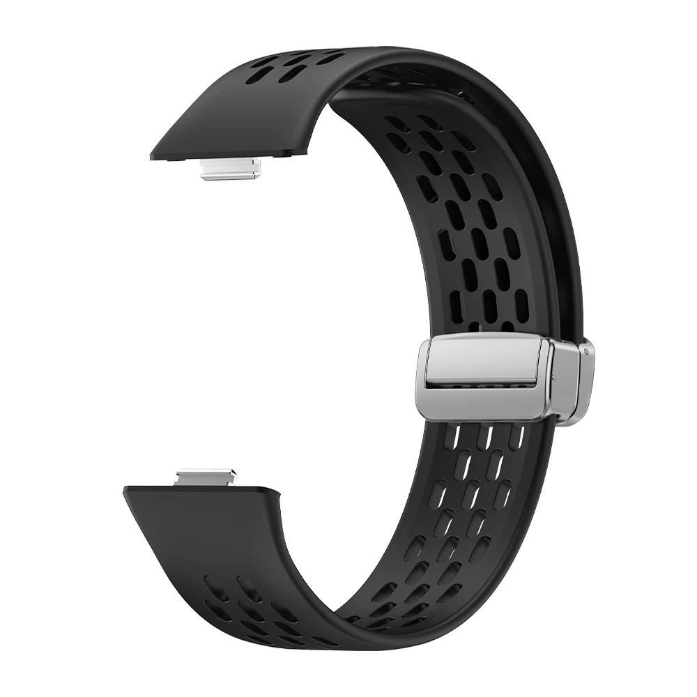 Magnetic D Folding Buckle Silicone Band For Huawei Watch Fit 3 4 4Pro Strap for HUAWEI Fit 3 Fit 4 Fit4Pro Sports Bracelet Belt